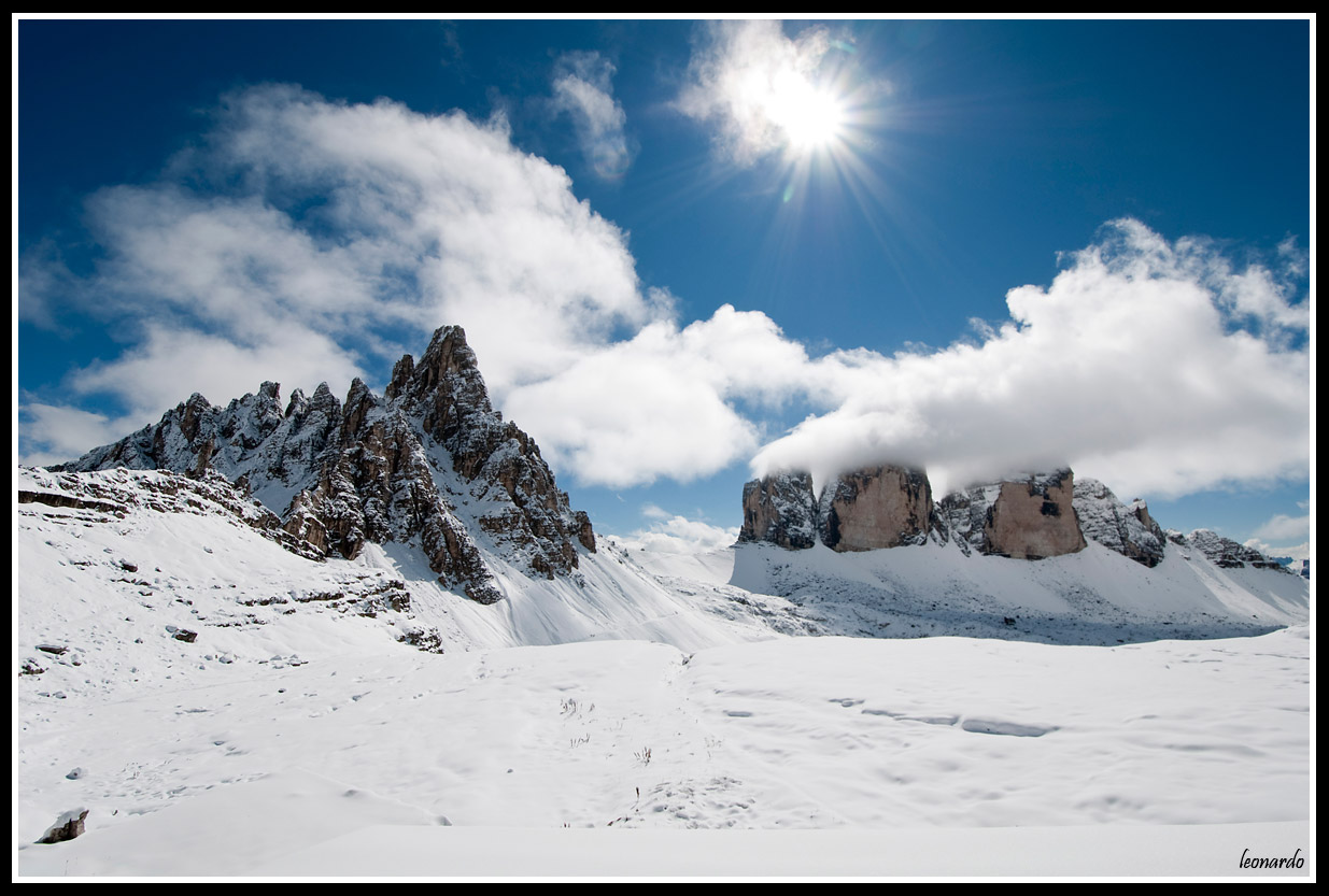 tre cime innevate