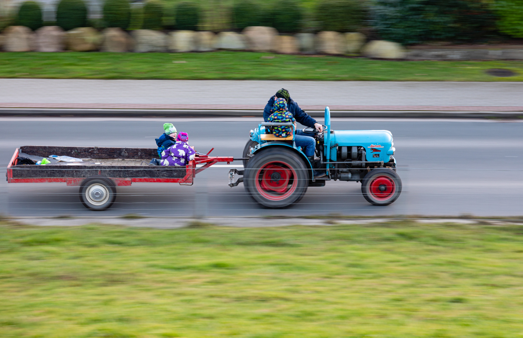 Treckerfahren macht Spass