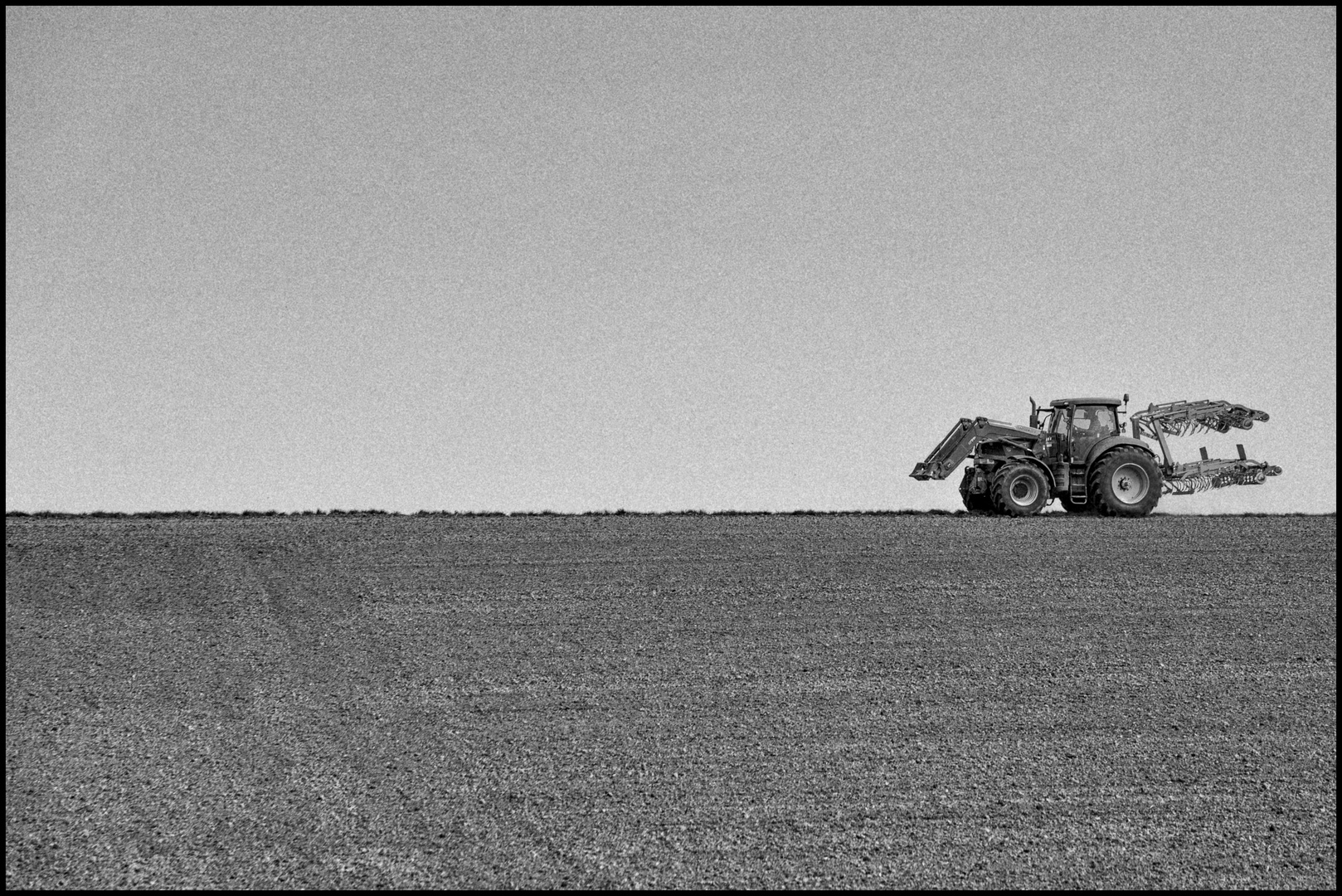 Treckerfahrer auf dem Weg nach Hause