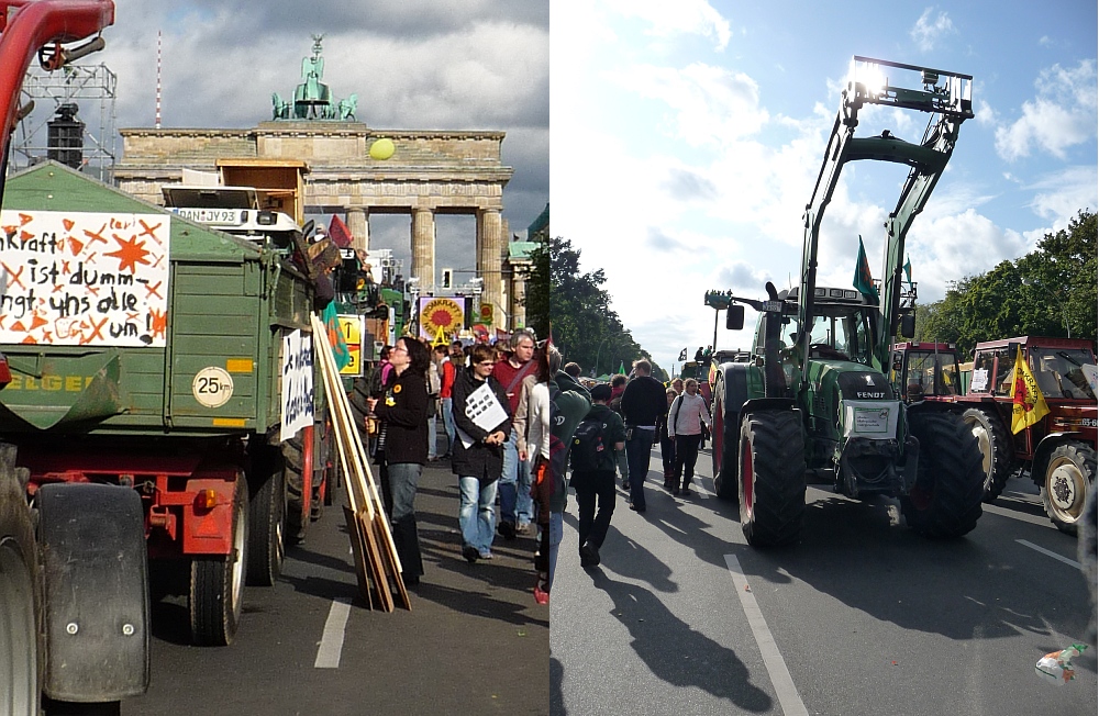 Treckerfahrt zum Brandenburger Tor