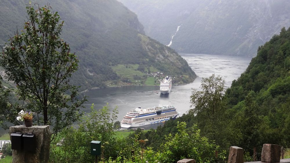 Treffen im Geiranger-Fjord