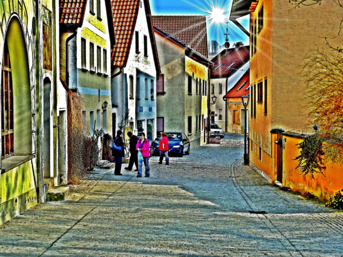 Treffen in der Gasse