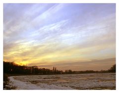 Treibeis im Abendlicht