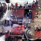 Trenes turísticos en la estación de Alausí (Ecuador, provincia de Chimborazo).