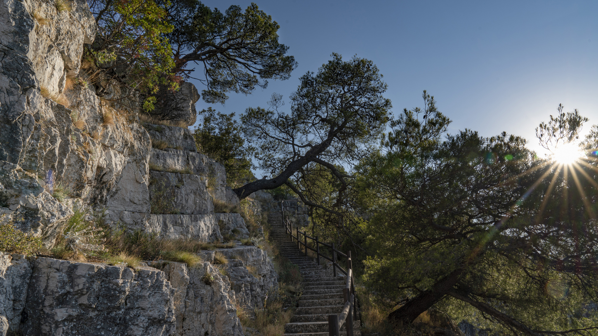 Treppe am Fels