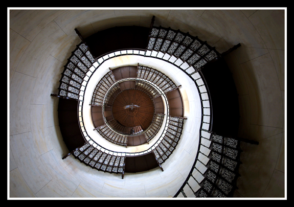 Treppe auf den Turm von Schloß Granitz auf Rügen