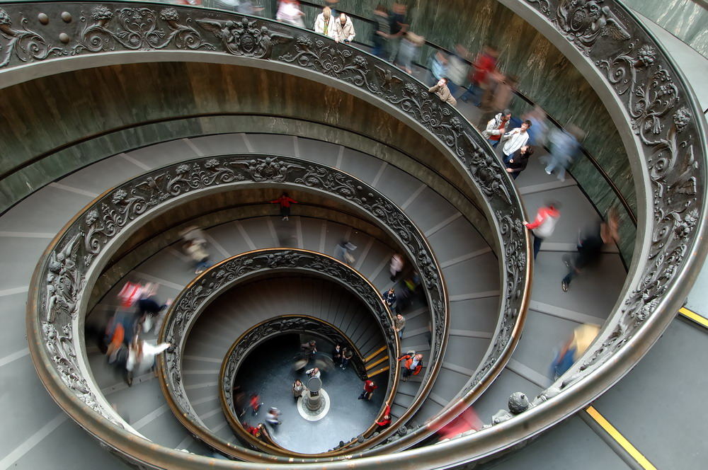 Treppe in den Vatikanischen Museen