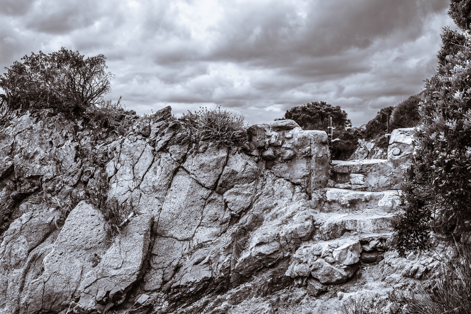 treppe in freier natur