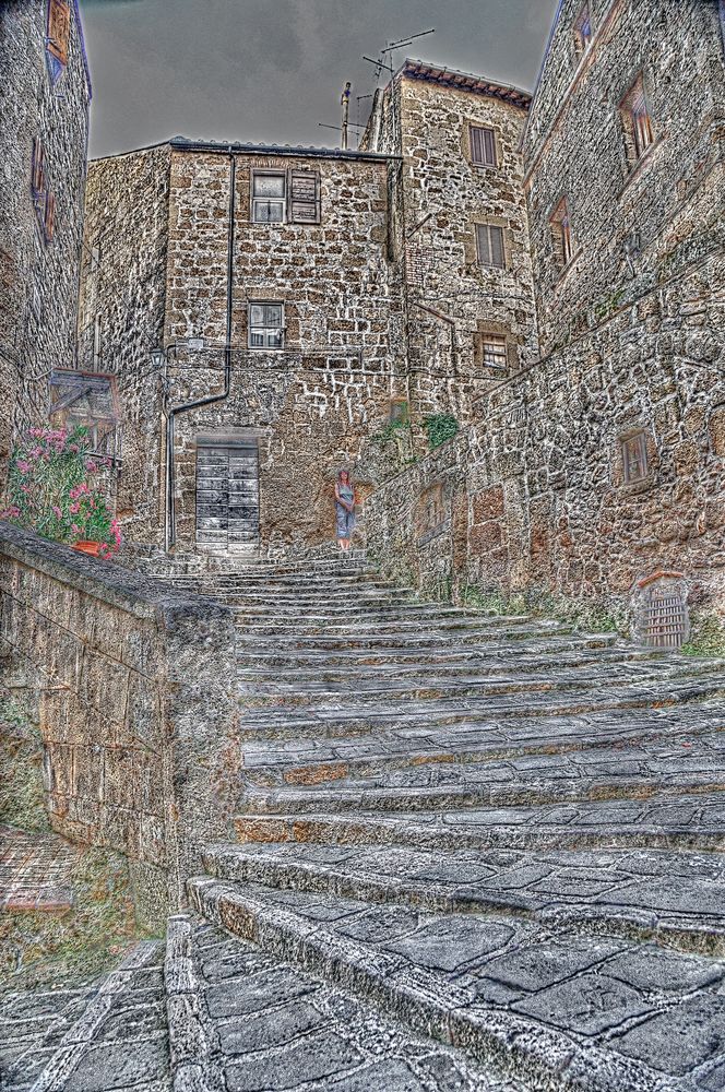 Treppe in Pitigliano