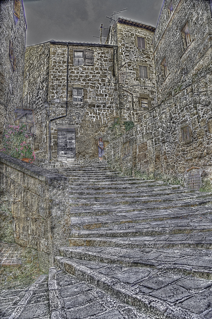 Treppe in Pitigliano