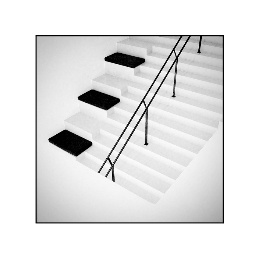 Treppe in schwarz und weiß