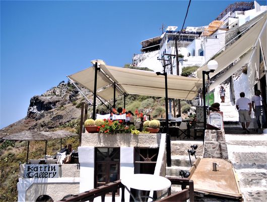 Treppe von Thira herab zum Hafen - Alternative zur Gondelbahn
