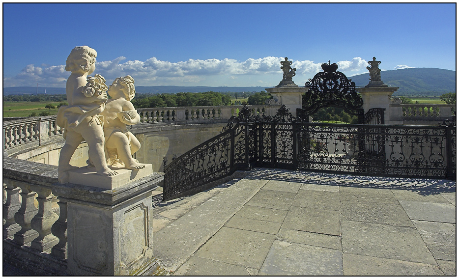 Treppe zum Garten in Schloss Hof