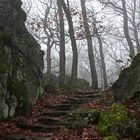 Treppe zum Moosfelsen