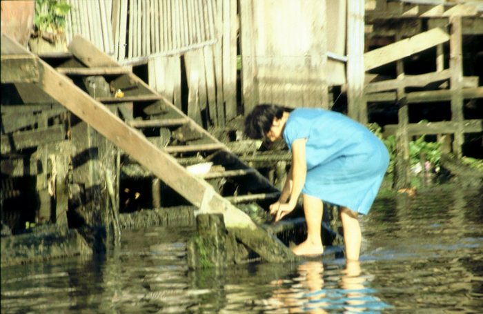 Treppenwoche am Klong in Bangkog