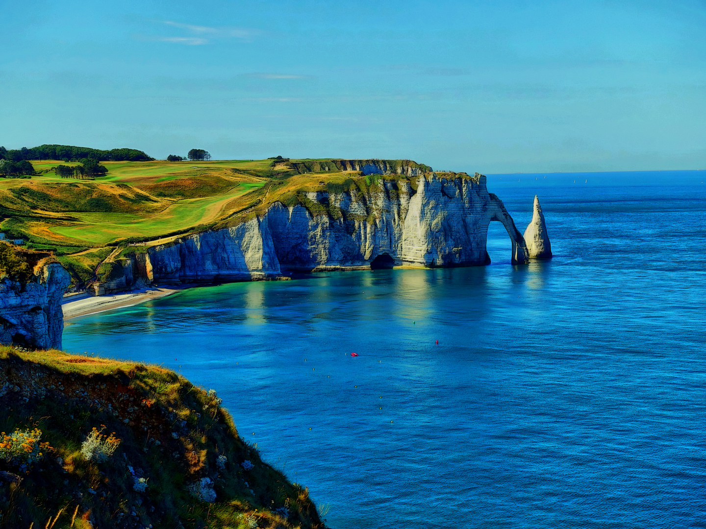 Étretat - acantilats de la Costa de Albâtre -  Normandia - França