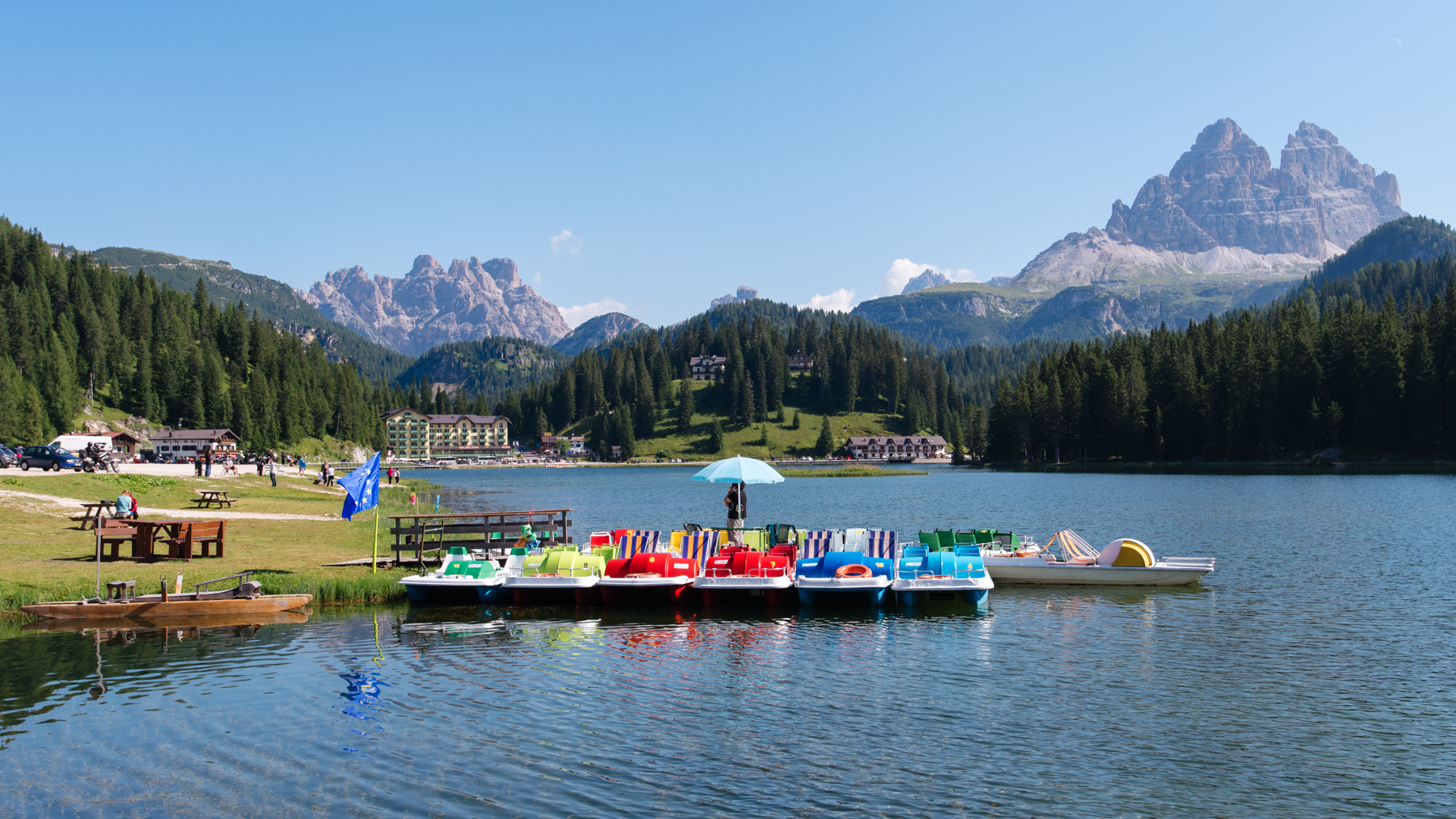 Tretboote am Misurinasee 2018