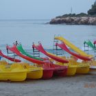 Tretboote Strand Calpe Abends