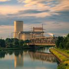 TRIANLE Kraftwerk in Lünen mit Wasserspiegelung