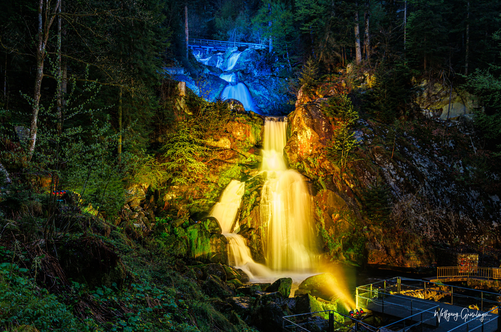 Triberg Wasserfall bei Nacht