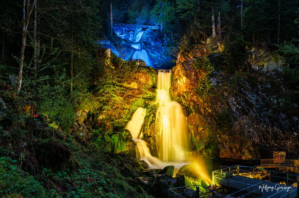 Triberg Wasserfall bei Nacht