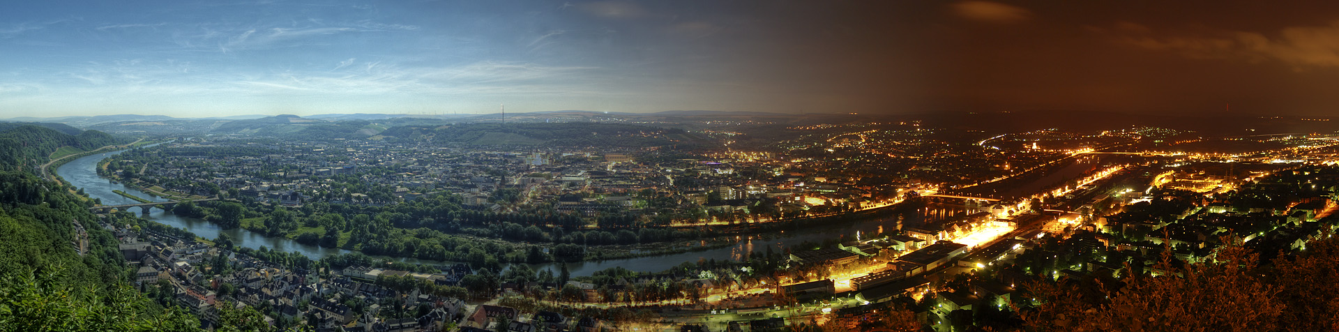 Trier - Von Tag zu Nacht Panorama