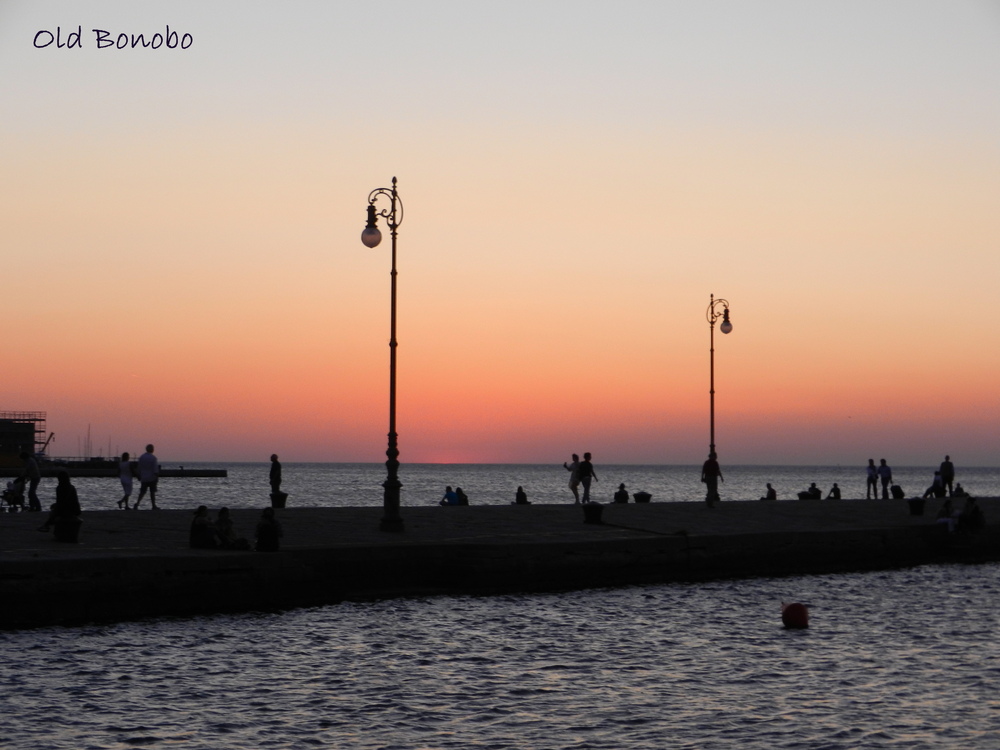 Trieste: tramonto al molo Audace