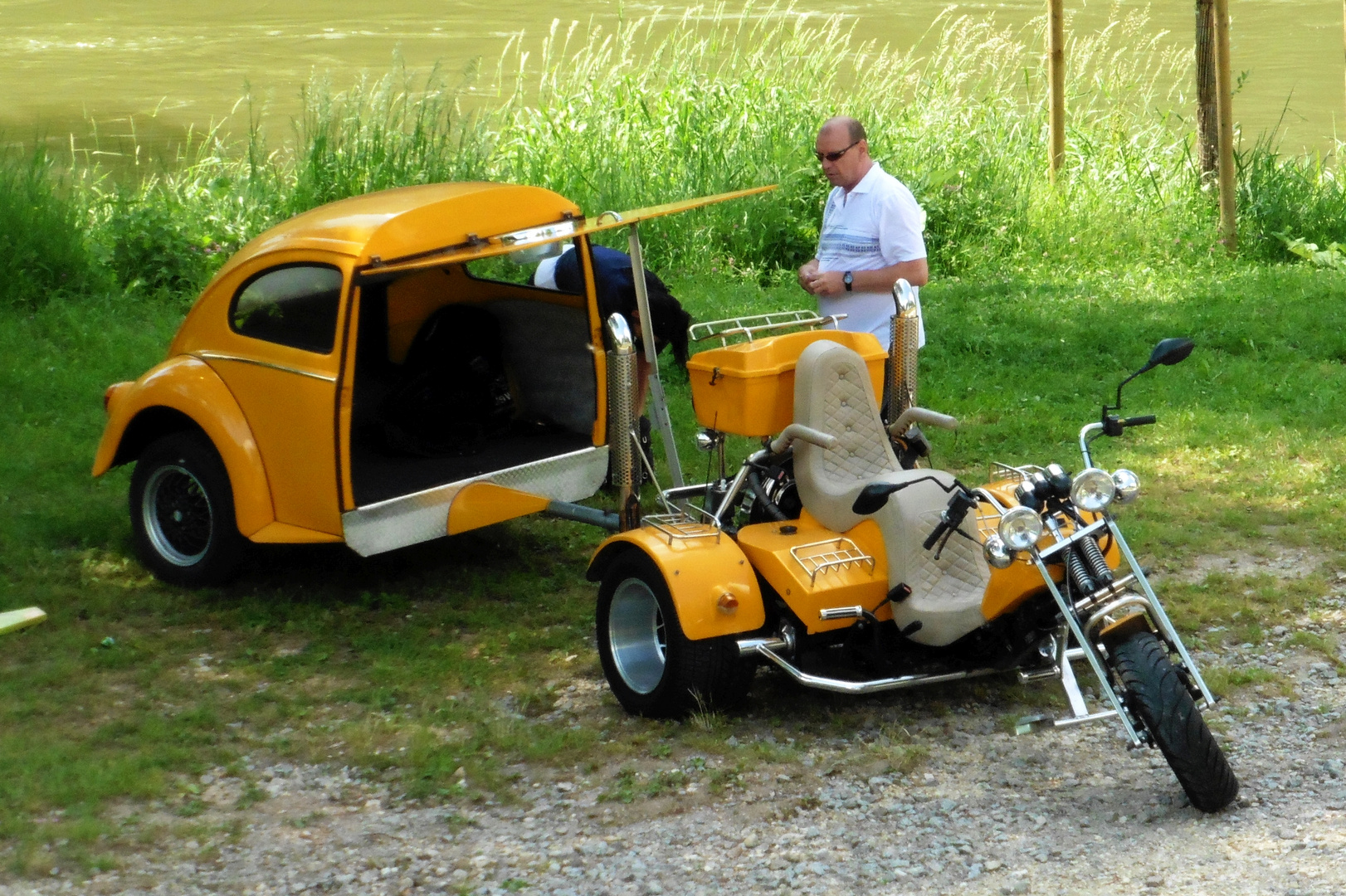 Trike in postgelb