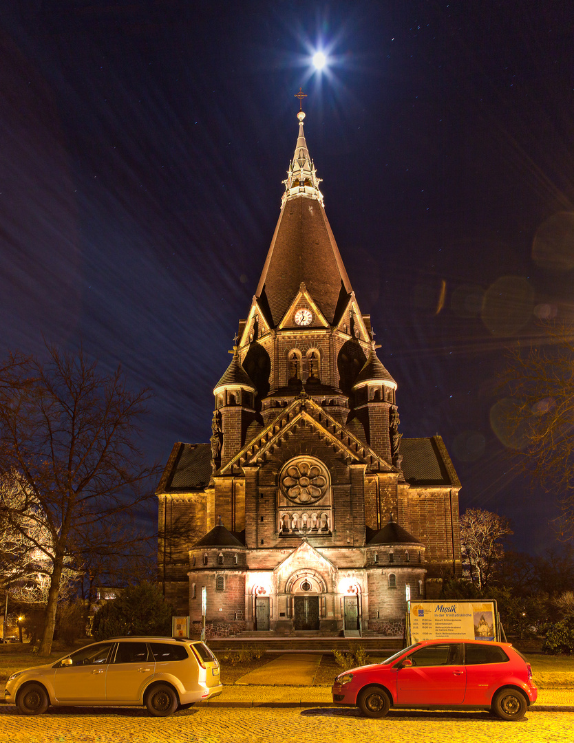 Trinitatiskirche Riesa Foto & Bild | architektur, architektur bei nacht