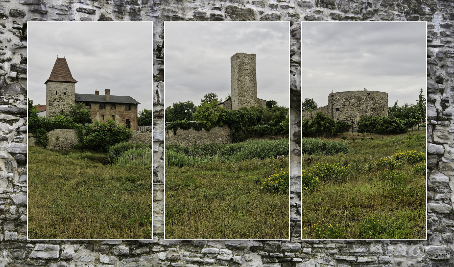 Triptychon - Stadtmauer und Rondell