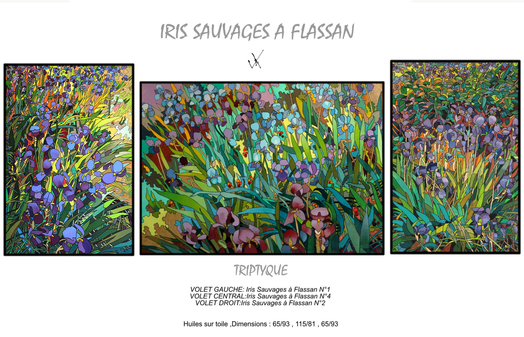 TRIPTYQUE IRIS SAUVAGES A FLASSAN IMPRIMABLE