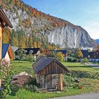 Trisselwand mit Morgendunst über dem Toplitzsee