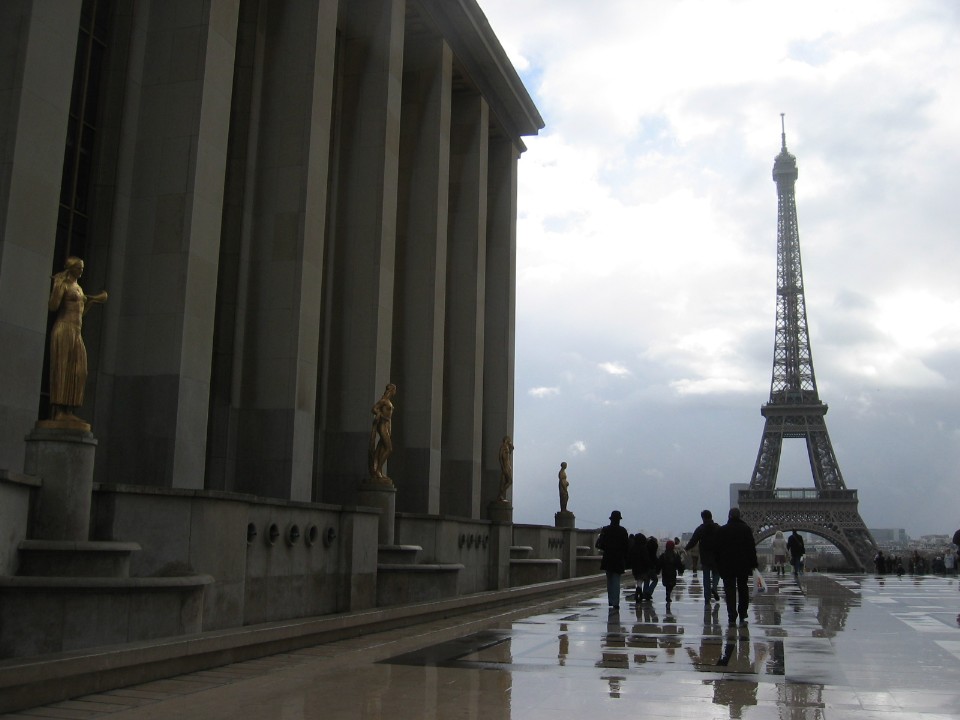 Trocadéro sous la pluie