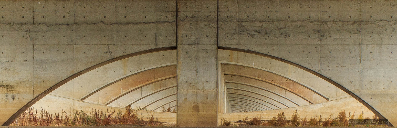 Trogbrücke unterhalb die Stützpfeiler