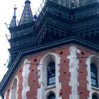 Trompeter winkt vom Turm der Marienkirche in Krakau