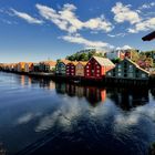 Trondheim Bryggene mit Brücke Gamle Bybro