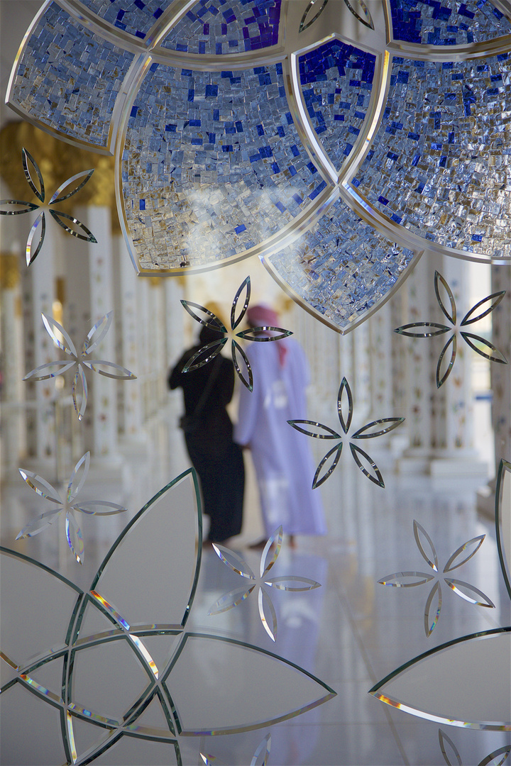 Trough the stained Glass Sheikh Zayed-Mosque Abu Dhabi