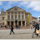 Trubel  am Goethe/Schiller Denkmal