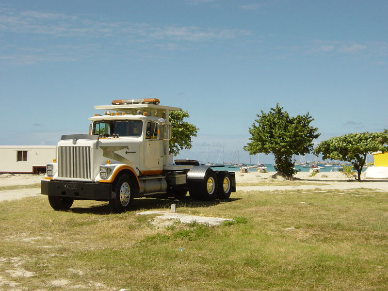 Truck on a small island