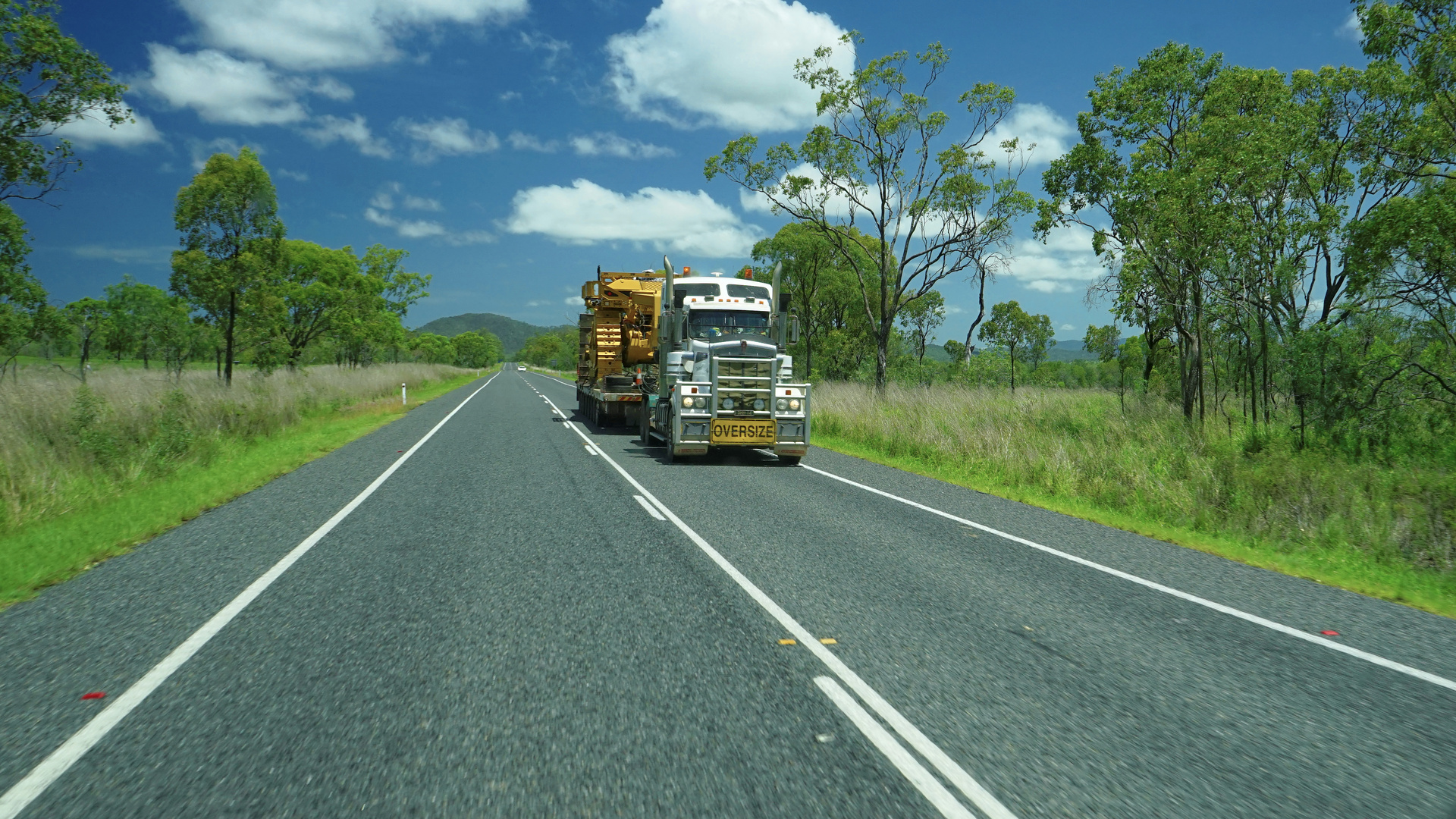 Truck on the left way in Australia