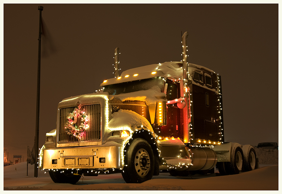 Trucker's Weihnachtsbaum Foto & Bild gratulation und feiertage