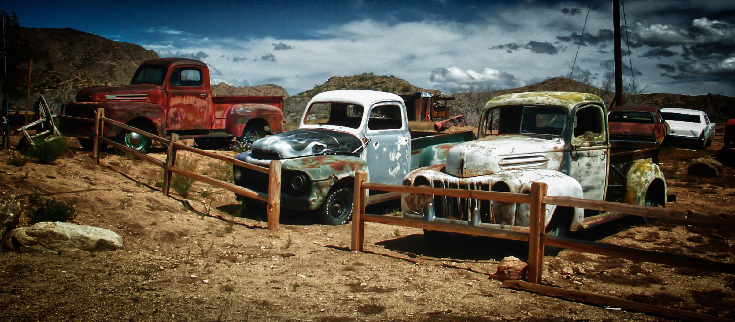 Trucks In The Along Route  66 Arizona USA