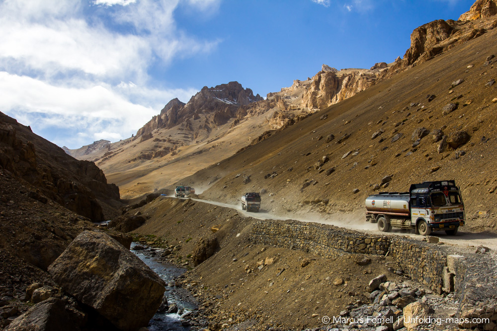 Trucks on Leh Manali Highway