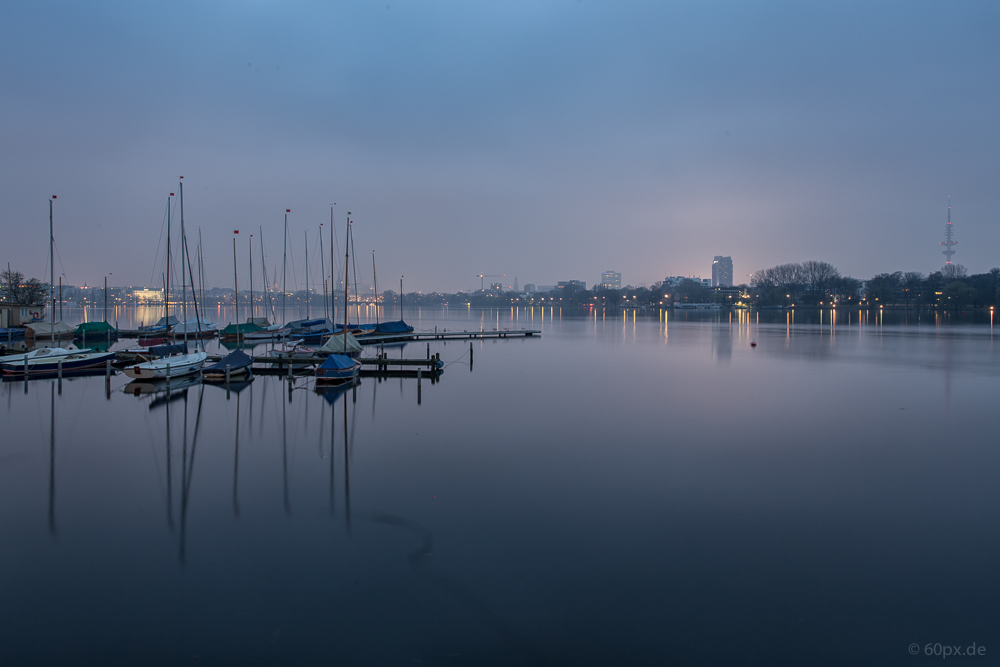 Trüber Abend an der Außenalster