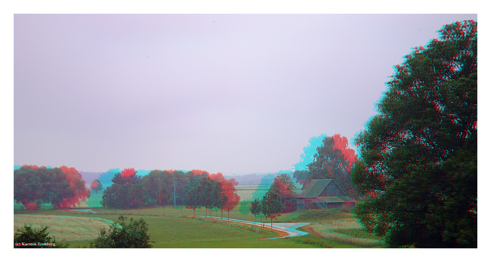 Trübes Wetter bei Insingen/Franken in 3D (Rot/Cyan)