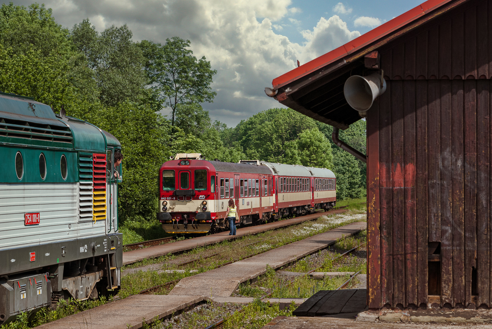 Tschechische Bahnhofsszene