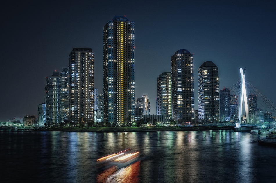 Tsukishima Night Skyscraper