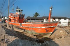 Tsunami destroyed boats in Ban Nam Khem