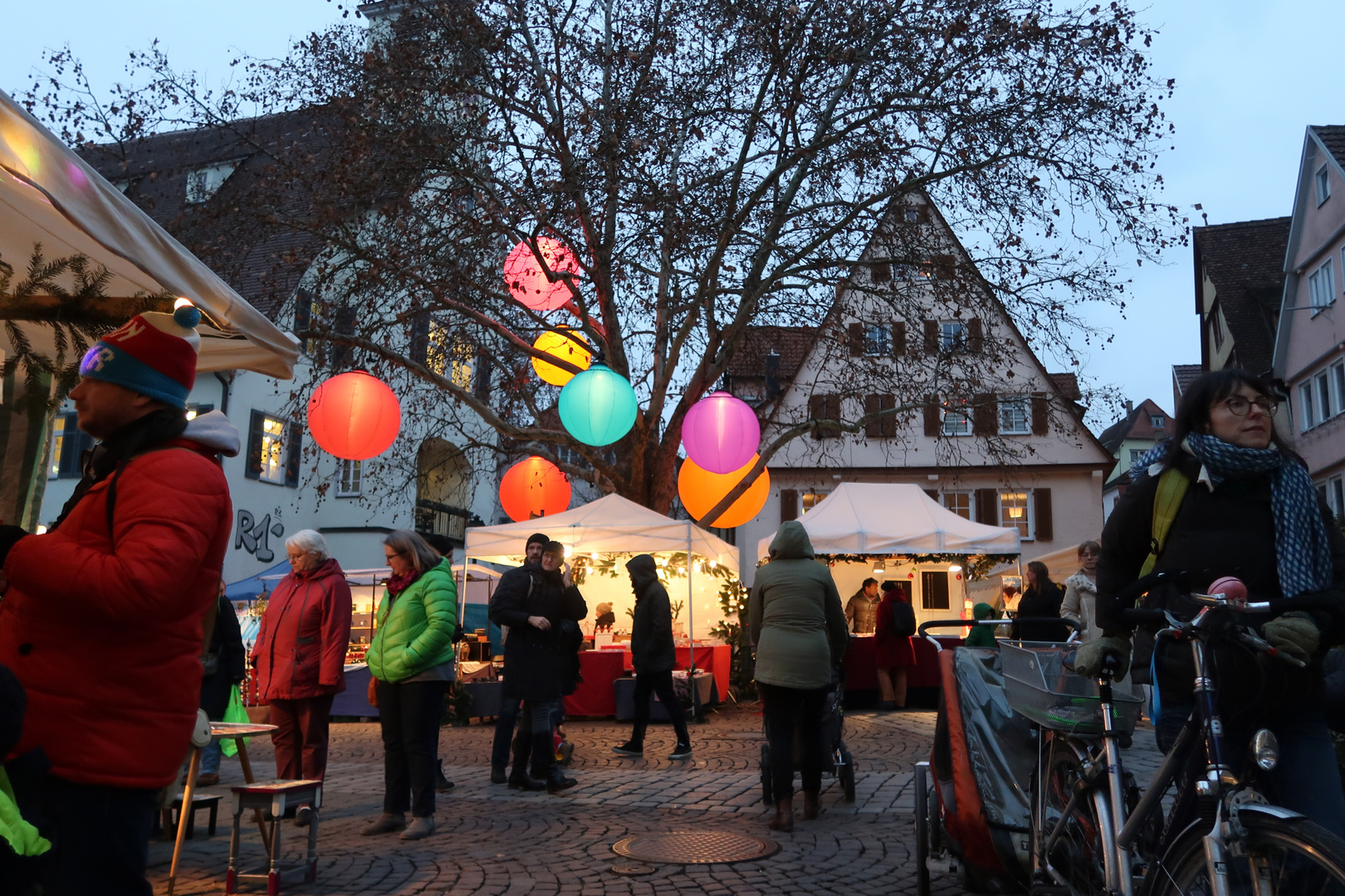 Tübingen, Weihnachtsmarkt, Krumme Brücke