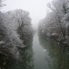 Tübingen/Neckar im Schneetreiben